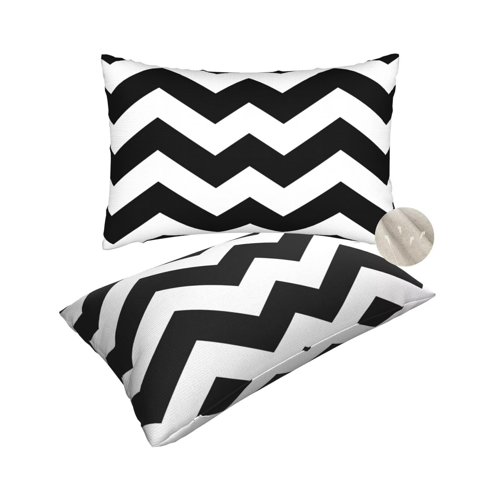 Housse de coussin 50x80 cm stripes en lot de 2 pour la décoration du canapé de salon