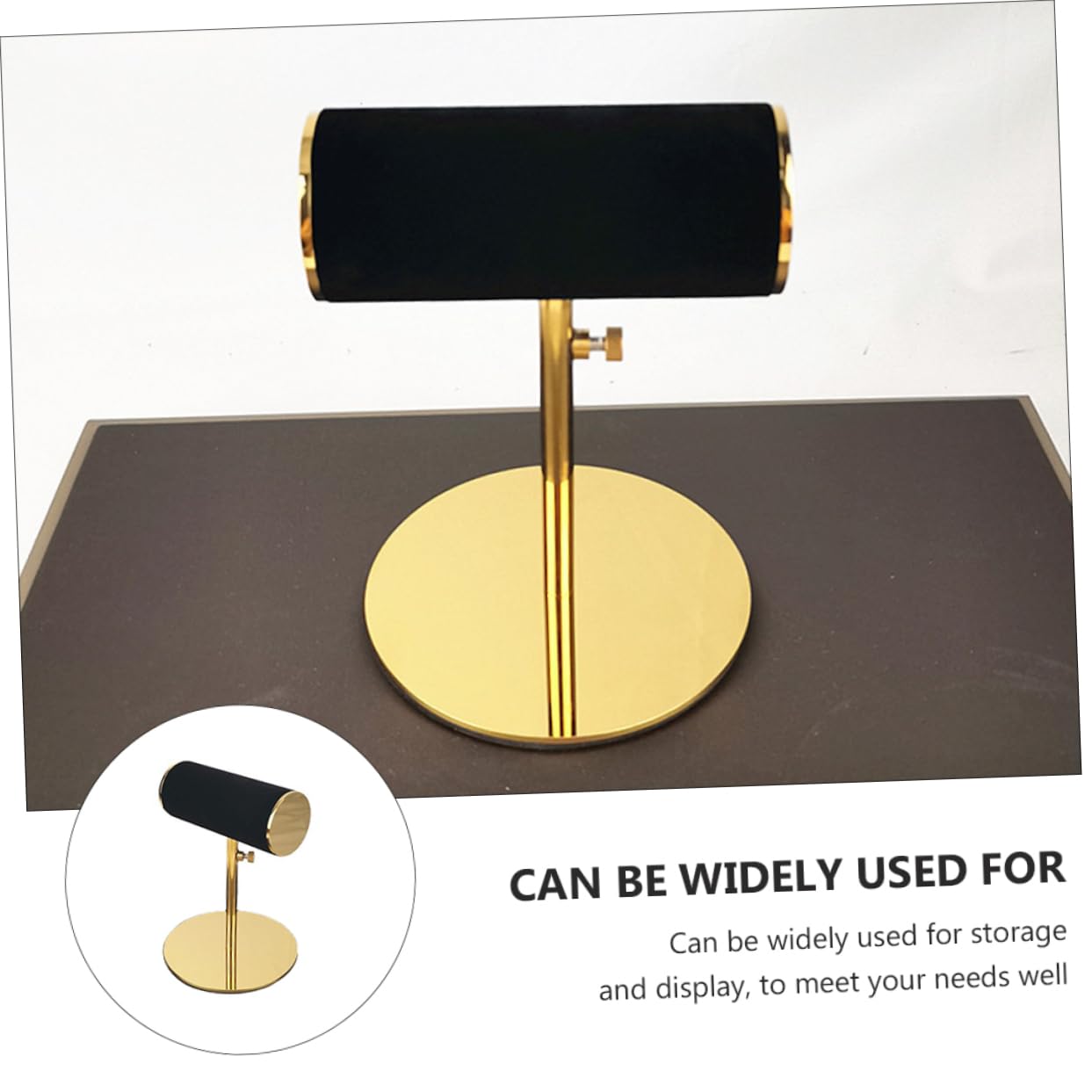 SHERCHPRY Espositore per Orologi in Acciaio Inox e Flanella, Nero, Elegante e Pratico per Tavolo da Cosmetici o Negozio, Display e Storage