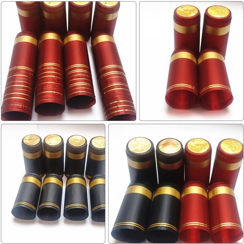 Kichvoe 200pcs Pvc Heat Shrink Wine Bottle Caps for Elegant Sealing for Home Kitchen Use Fits Bottle