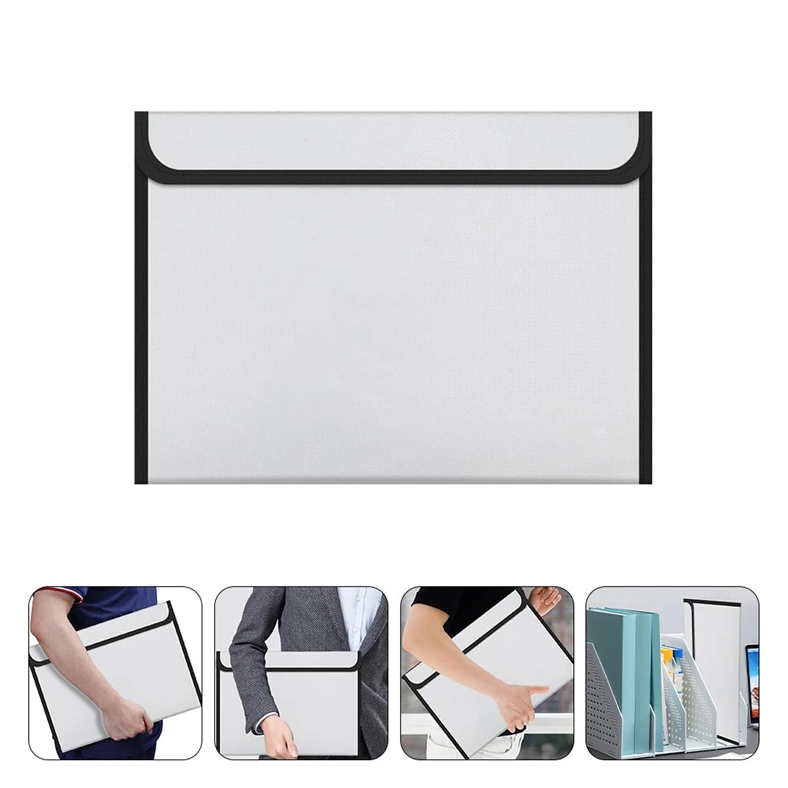 Borsa portadocumenti di sicurezza ignifuga e impermeabile da 2 pezzi, grande capacità, design a doppio strato, borsa portadocumenti di sicurezza for ufficio ignifuga per Documenti Passaporto