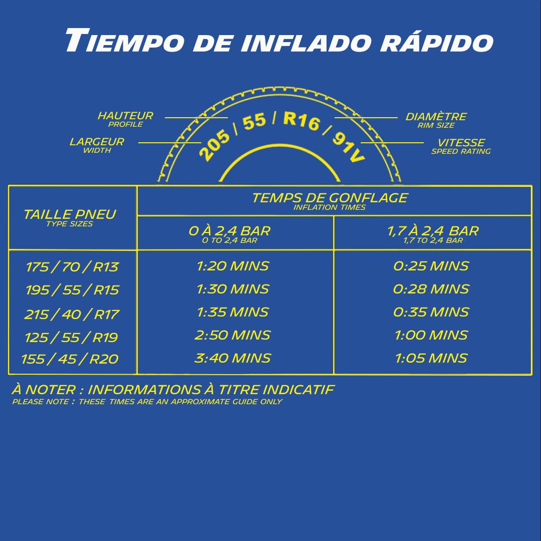 MICHELIN Compresor de aire 009538, 7 bares, 230 V, alto flujo, motor de accionamiento directo