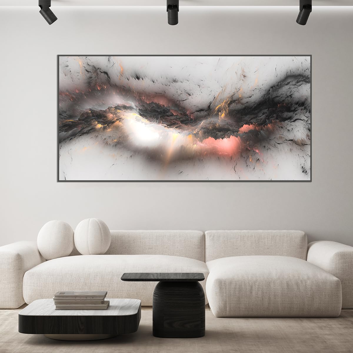 IUNTWEIE Abstract Pictures Modern Abstract Art Colourful Aurora Picture on Canvas Abstract Pictures Wall Picture Living Room Decoration Without Frame (style-1.50 x 100 cm)