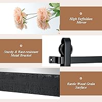 Vista 7 de Tangkula Farmhouse Wall Mirror, Rustic Bathroom Mirror with Wood Frame & Metal Bracket, Wall Mounted Barn Door Mirror for Living Room, Bathroom, 24