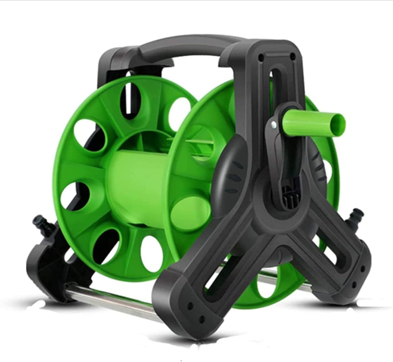 Supporto per avvolgitubo da Parete per Tubo dell'Acqua, avvolgitubo Portatile da Parete, Supporto per Tubi da Esterno, Carrello portatubo Durevole con Maniglia Pieghevole.