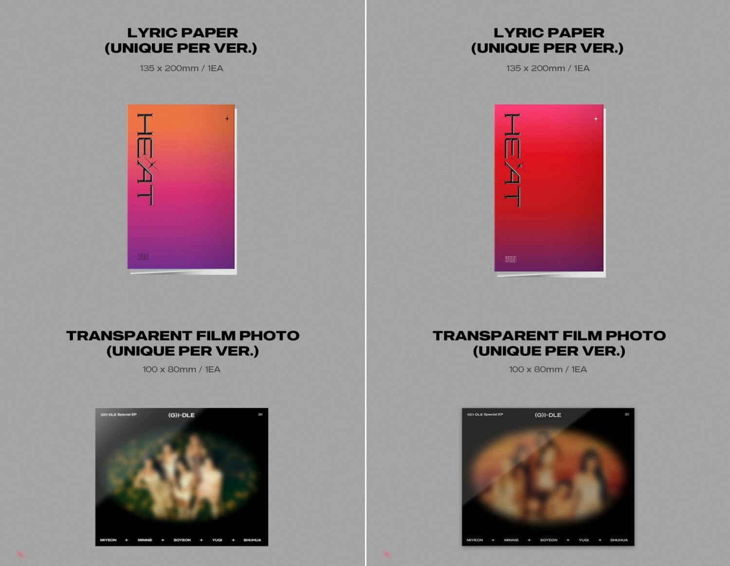 (G) I-DLE - Special Album HEAT [SLEEVE VER.] (FLARE ver.)