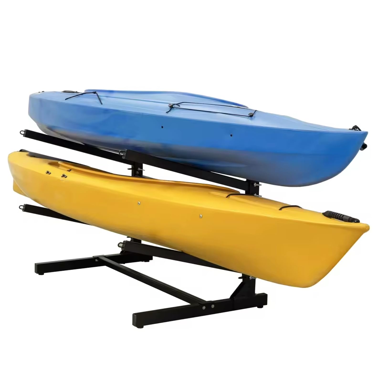 Generisch Dieses freistehende, verstellbare Kajak-Lagerregal mit 2/3/4 Ebenen und 4 Fußpolstern ist für den Innen- und Außenbereich geeignet und bietet Platz für Kajaks, SUPs, Kanus und Surfbretter.