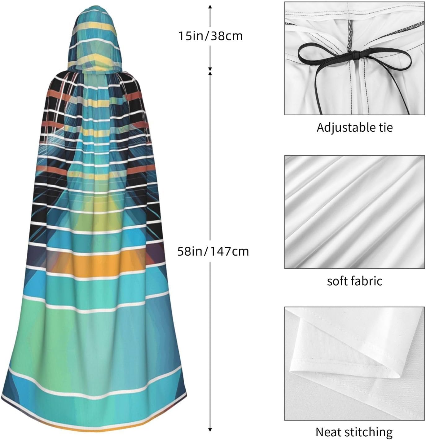 Quantum wave photoplethysmography Unique Darkness Poncho Shawl - Customizable Wearable Blanket for Women, Perfect Halloween Costume Accessory, Knight, Akatsuki, and More