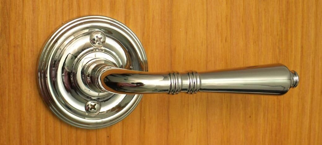 Providence by FPL- Solid Brass Privacy Lever Set for Bedroom/Bathroom Doors, 2-3/8" Backset, Antique Nickel Finish