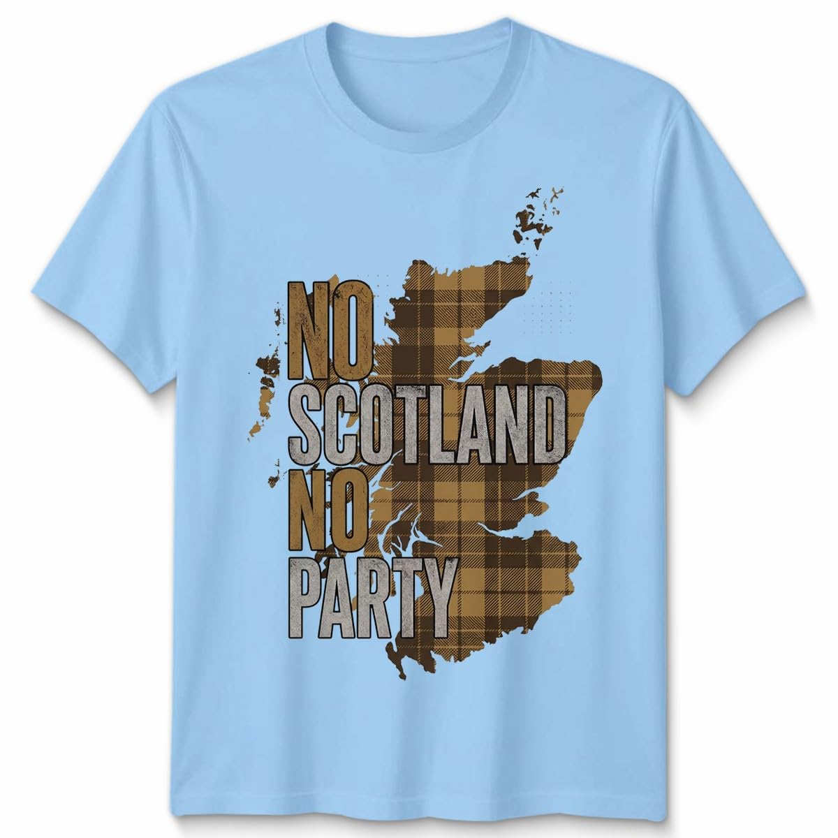 ATTAR APPAREL No Scotland No Party Unisex Football T Shirt Scottish Flag Soccer Fans Navy Gold Scotland Slogan Graphic Tee Unisex 3XL — image 1