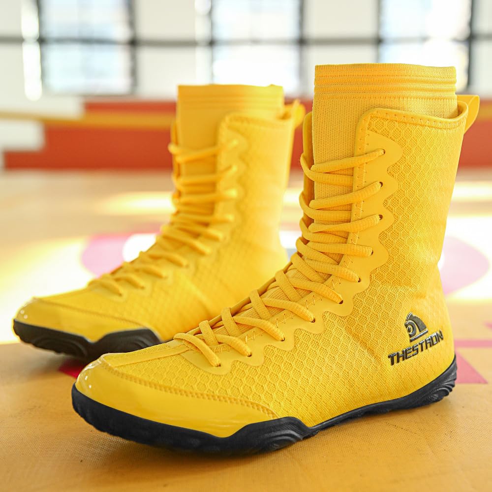 Scarpe da Boxe per Gli Uomini Alte Competizioni Stivali da Palestra Traspirante Fighting Squatting Sport Training Calzature