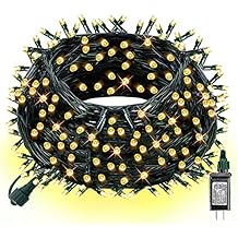 Dazzle Bright 300 LED Christmas String Lights, 100 FT Connectable Waterproof String Lights Green Wire with 8 Modes, Christm