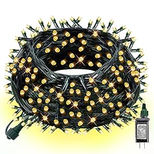 Dazzle Bright 300 LED Christmas String Lights, 100 FT Connectable Waterproof String Lights Green Wire with 8 Modes…