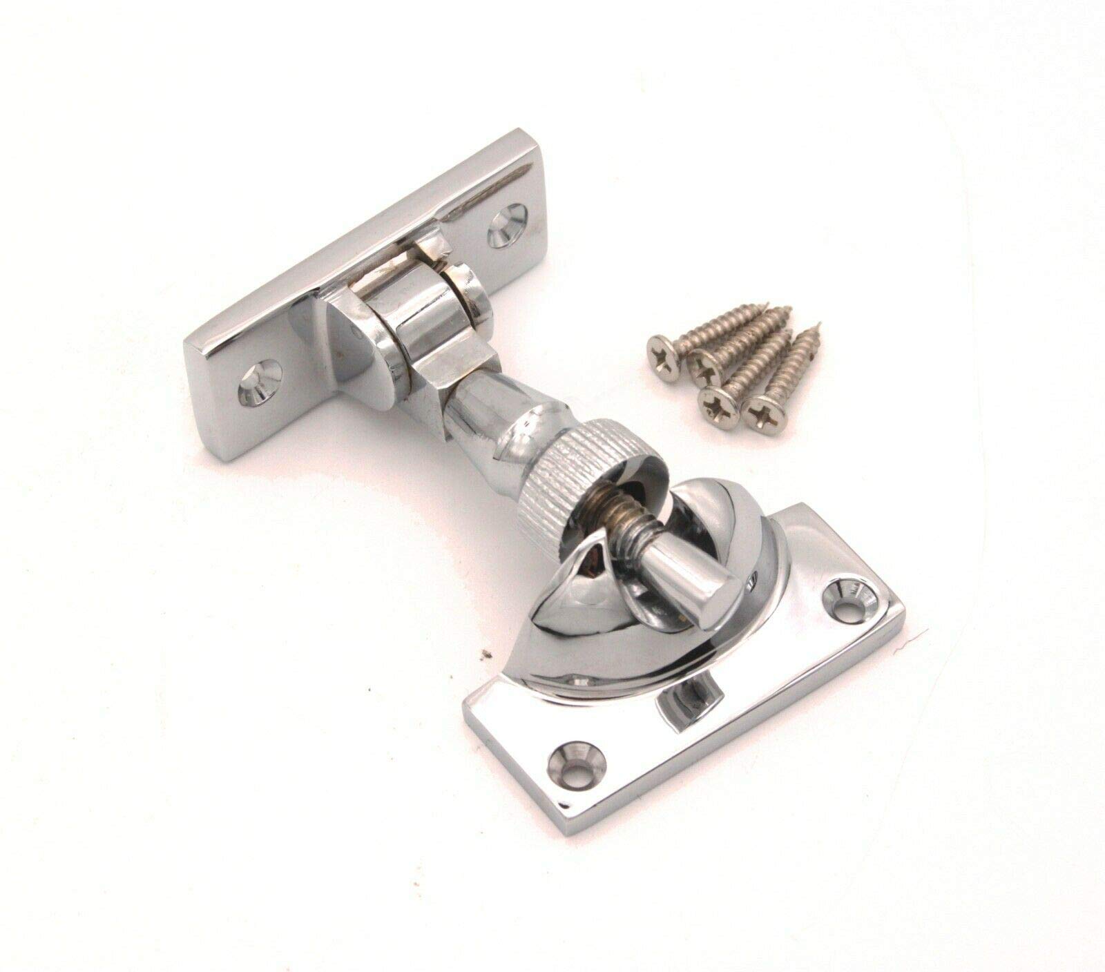 Solid Brass Brighton Victorian Brass/Chrome SASH Screw Down Wedge Window Fastener (Polished Chrome)