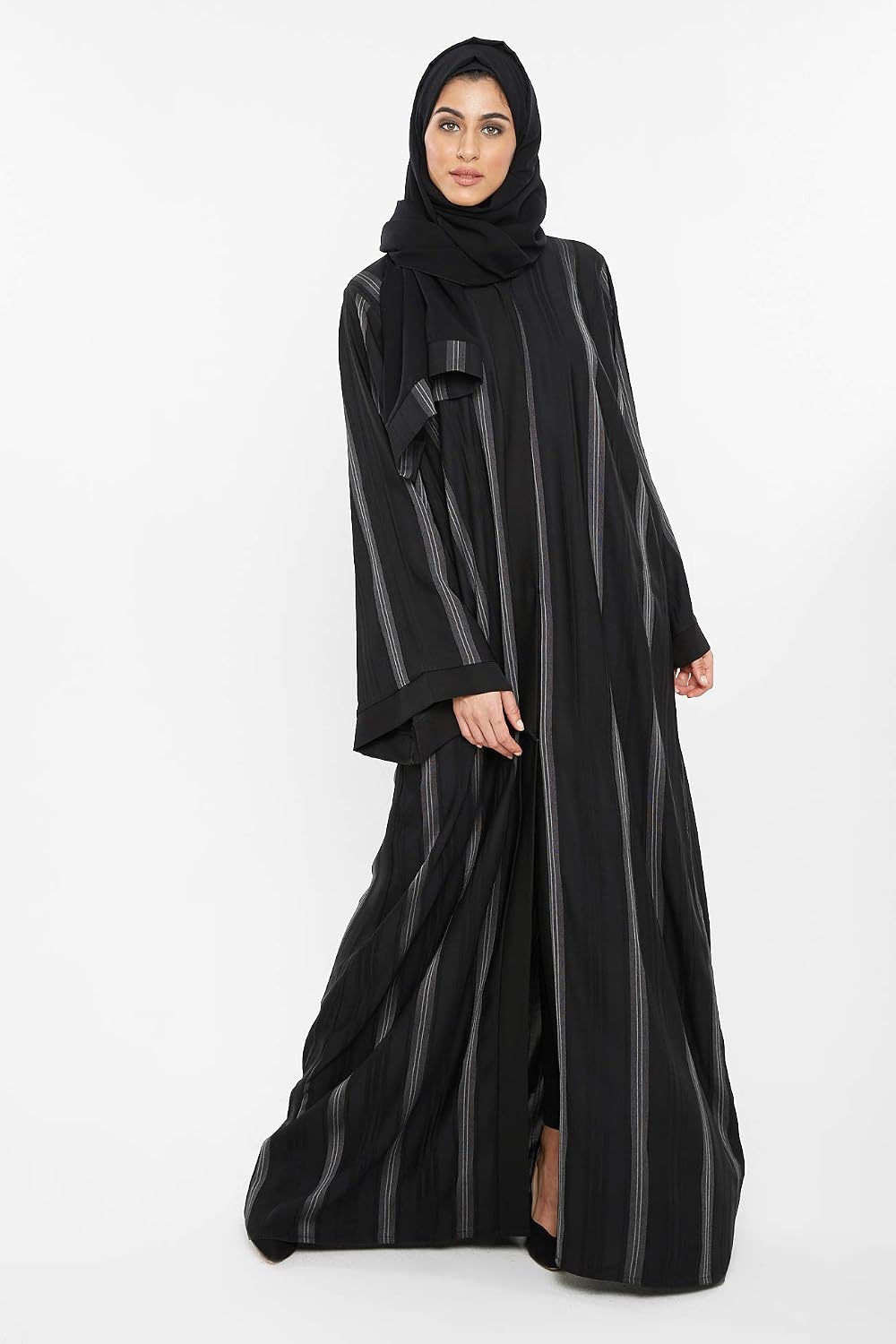 Nukhbaa Womens Abaya Made With Fine Fabric, Comes With Matching Hijab AJ139A Traditional (pack of 5)