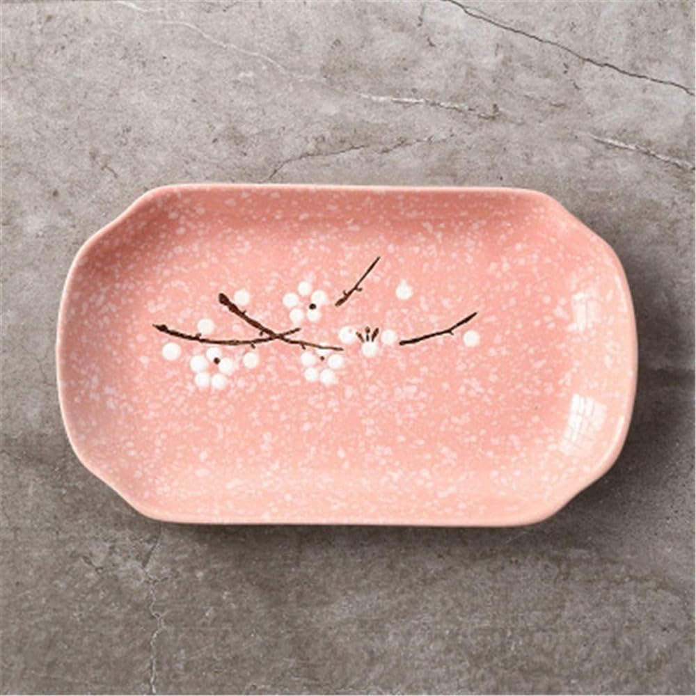 KQQKフルーツ12インチクリエイティブ手描き和風釉薬下陶磁器食器、長方形家庭用 (2pcs)