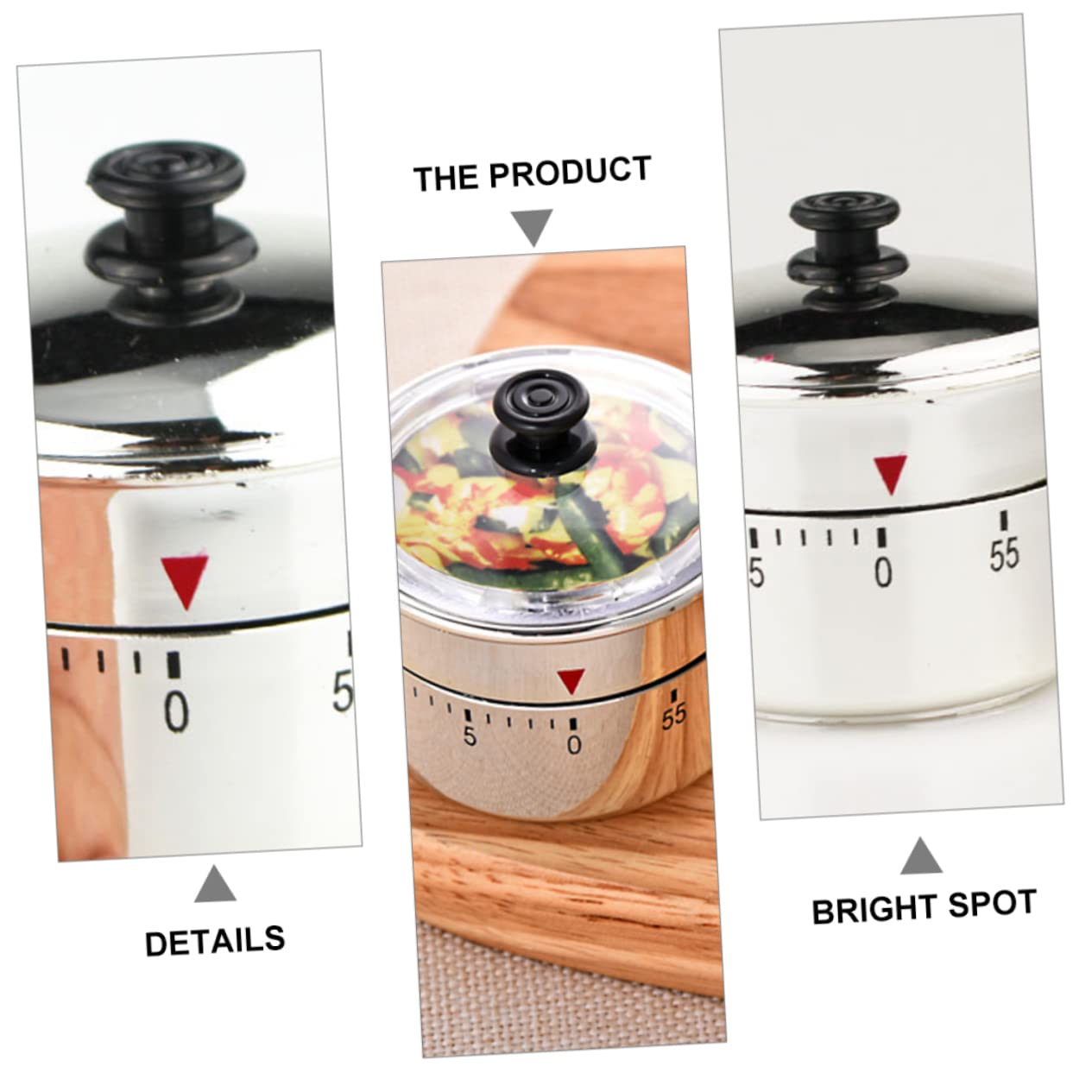 Minuterie De Cuisine Mécanique 60min - Timer Manuel Pour Cuisson, Four, École - Alarme Sonore - Plastique