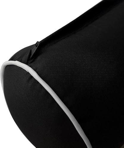 Miniatura 7 de *Cover ONLY* Style6 Queen Size 78"x8" Contrast Piped Trim Bolster Pillow Slipcover AD109