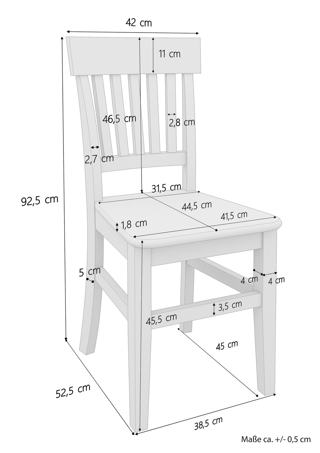 Erst-Holz Chaise de Cuisine Blanche