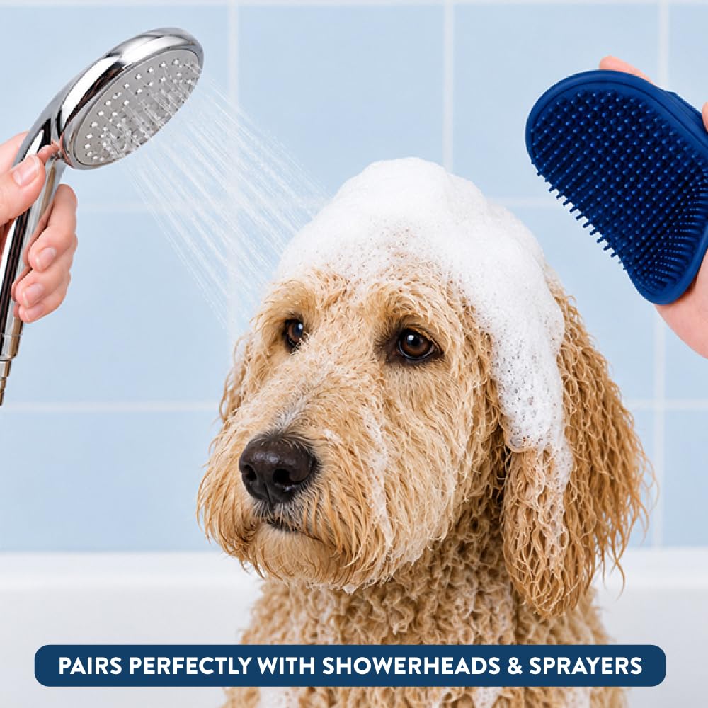 Bodhi Dog - Cepillo para champú, suministros de aseo y baño para mascotas para gatos y perros, cepillo de baño para cabello largo y corto, limpiador prémium para ducha, baño y masaje (paquete de 2