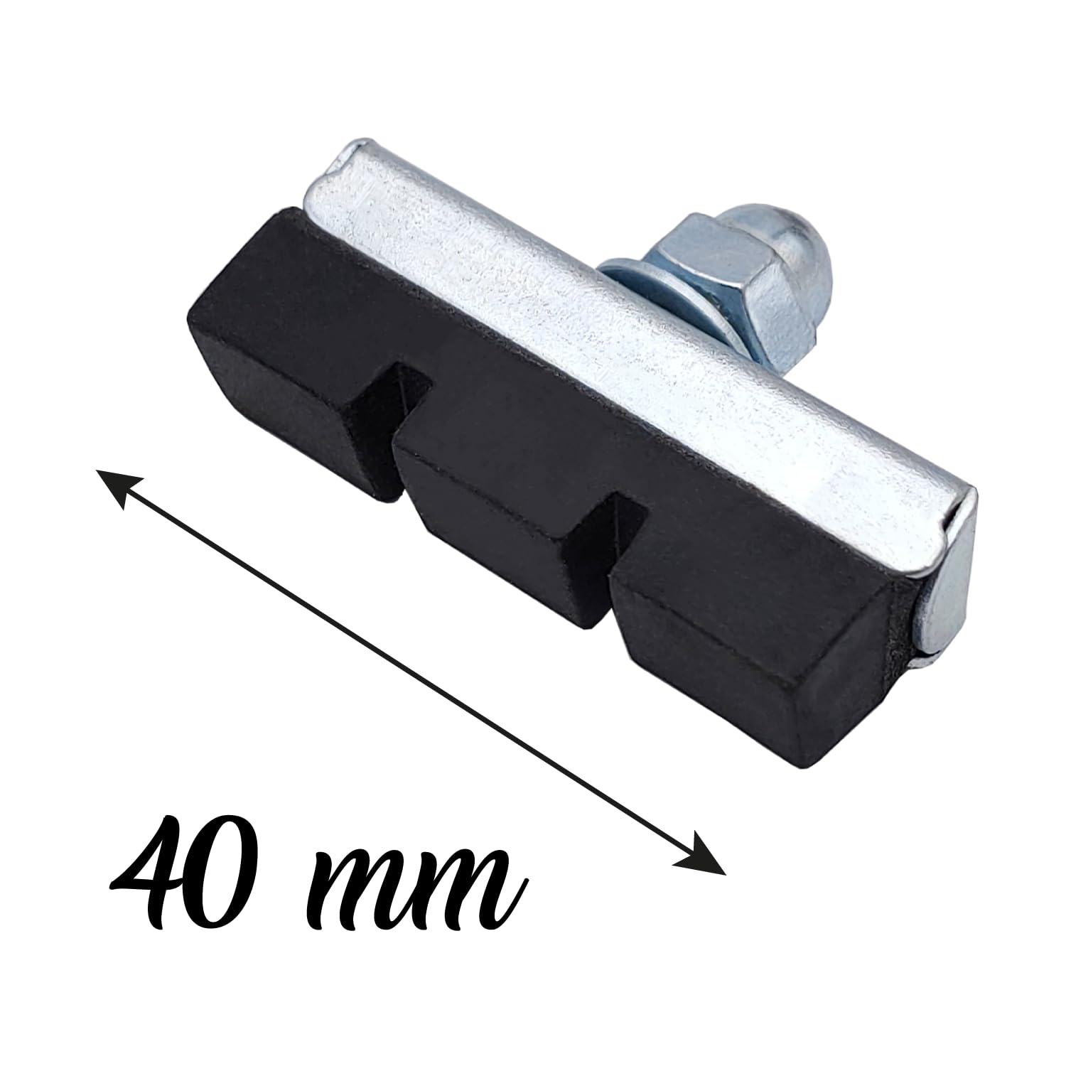 Powersell V-Brake Pads, Bike Accessories, 2 Piece 40 mm Set for Road Bike & Mountain Bike, Black, Vintage Bike Compatible - Image 2