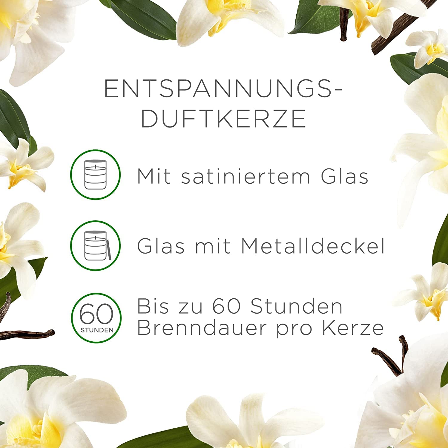Air Wick extra große Entspannungs-Duftkerze im Glas, bis zu 60h, Sanfte Vanille mit natürliche ätherische Öle, 6 Stück