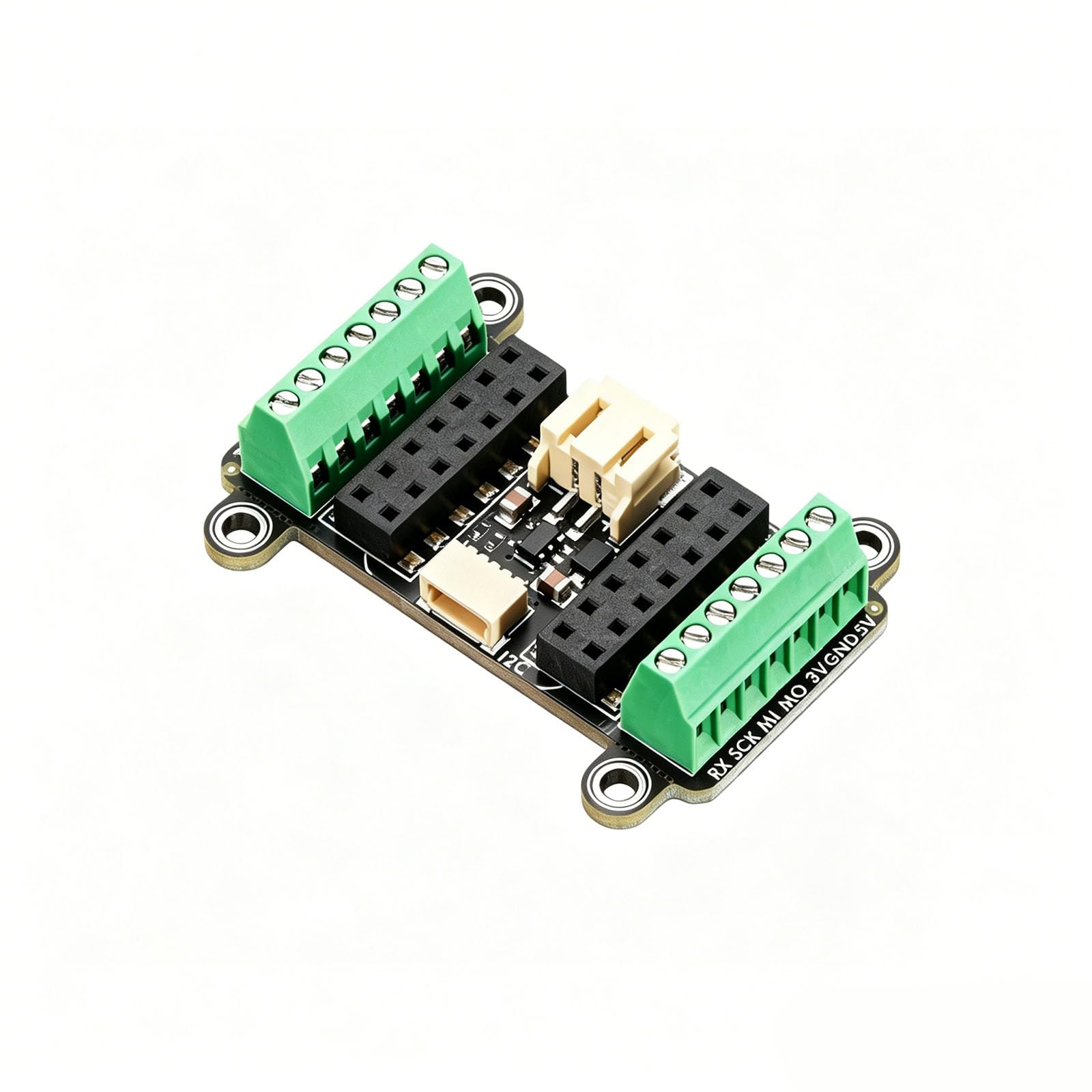 Scheda espansione PCB compatta Compatibile con QT PY e Seeed XIAO, Accesso terminale a Vite con Prese Header, Accesso aggiuntivo I2C e Fori Montaggio per Lavoro Sviluppo Modulo Alternativo