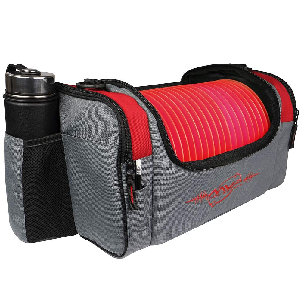 MVP Disc Sports Nucleus Tournament Disc Golf Bag with Quad Straps - Red