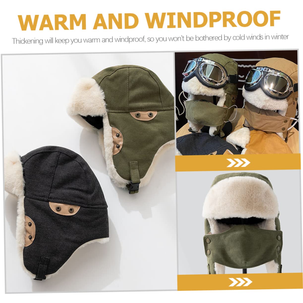 Ipetboom Cappello Unisex Antivento con Paraorecchie per attività Outdoor Caccia Contro Freddo Materiale Spesso Confortevole