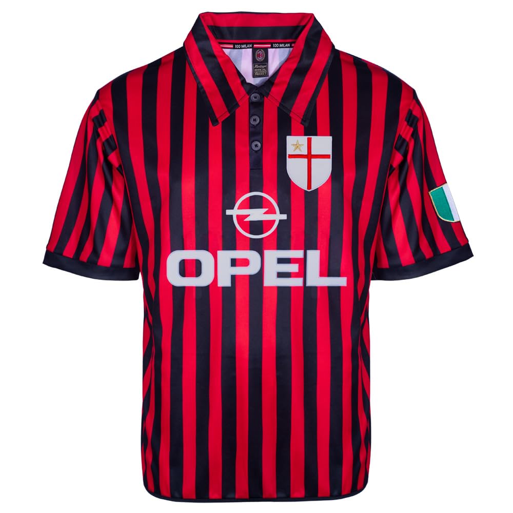 AC Milan 2000 Centenary Retro Football Shirt Red/Black XS