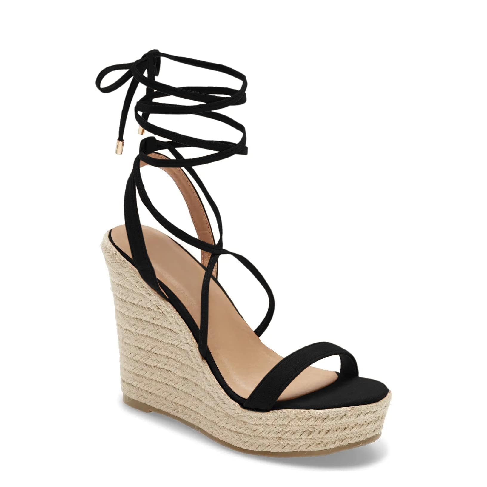 Women's Espadrille Wedges Lace Up Platform Ankle Cross Strap Slingback Summer Dress Sandals
