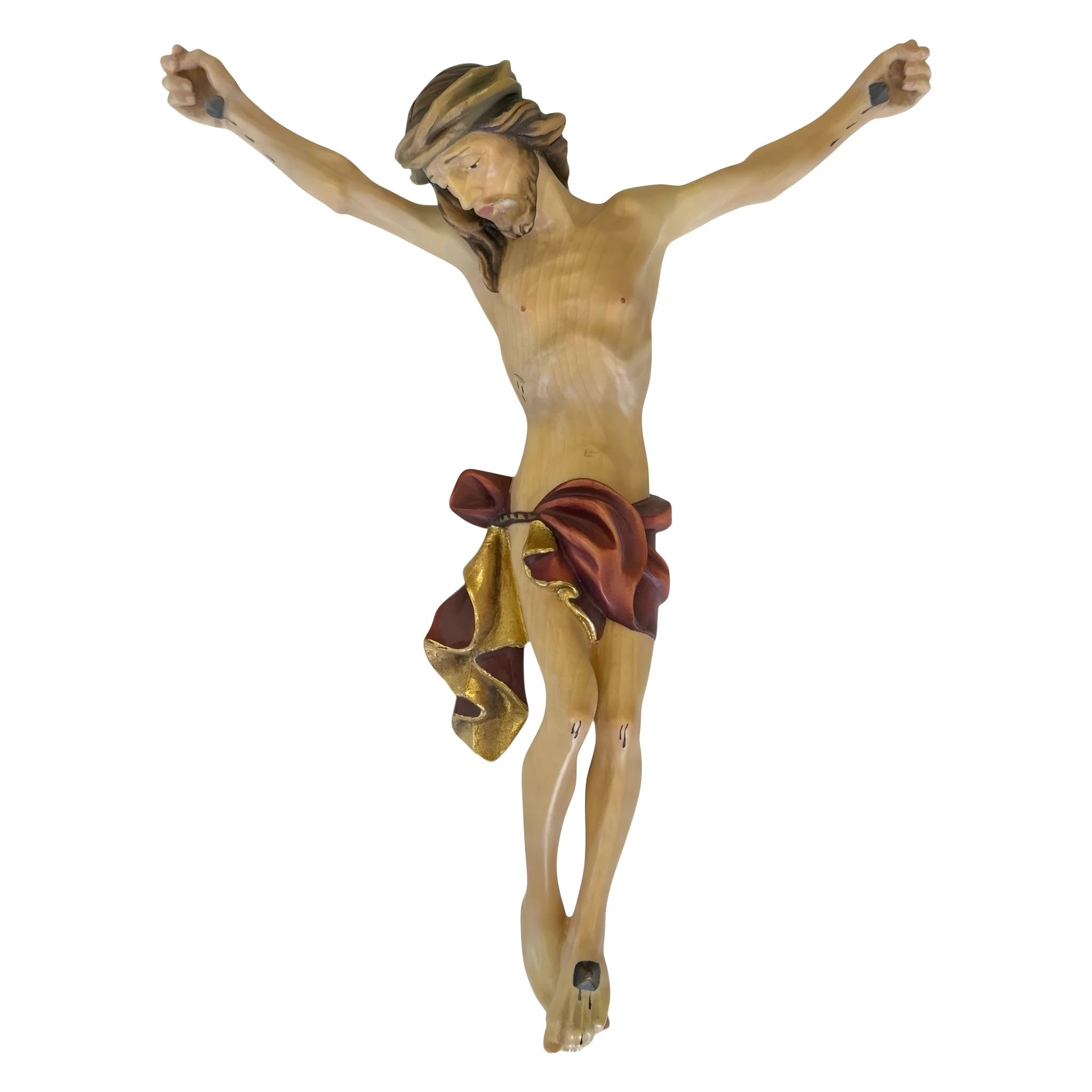 Dolfi | Jezus Ciało Chrystusa wykonane z drewna 12 cm | Ręcznie malowane w Val Gardena | Artykuł religijny