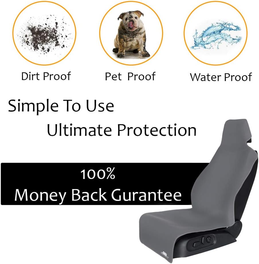 Gorla Gear Gray Premium Universal Fit Waterproof Stain Resistant Grey Car Seat Cover Neoprene Non-Slip Bucket Seat Dog & Kid Auto Protector Save Your Leather & Cloth Seats, Van, Truck, SUV, Sedan : Automotive