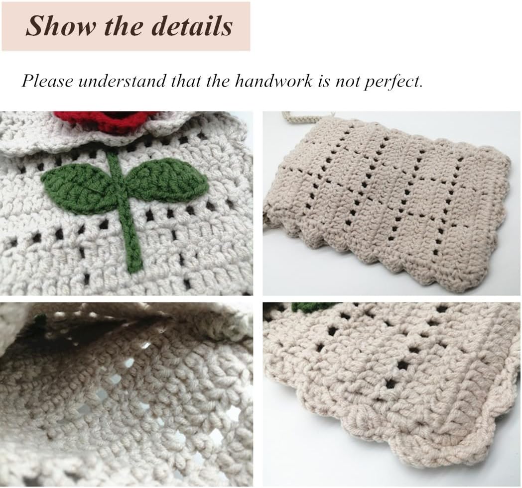 Handmade Crochet flower small Bag Phone Bag Knitted for Women for Girls - Image 4