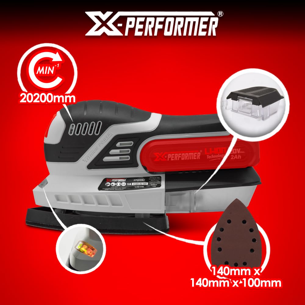 Ponceuse triangulaire 20V max livrée sans batterie