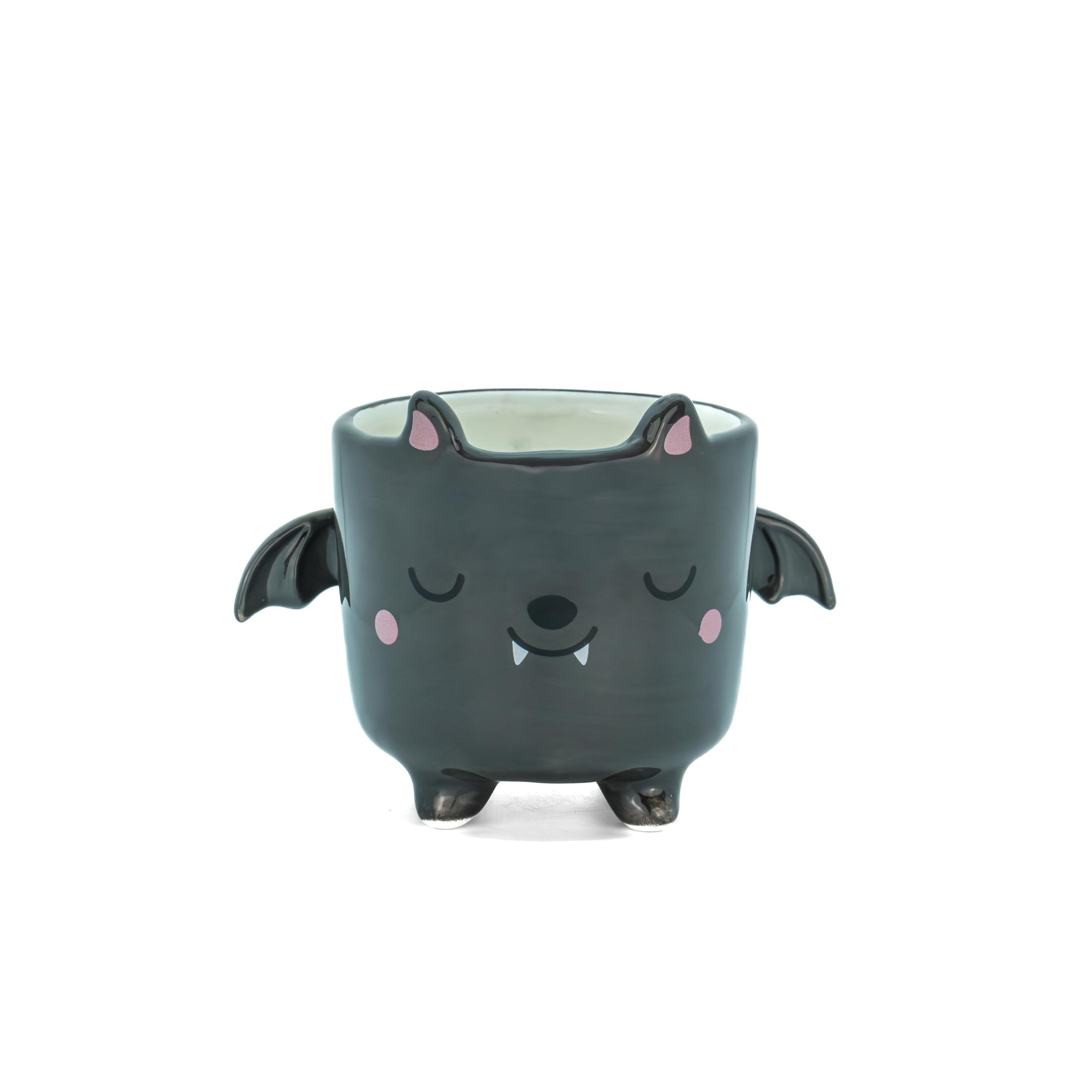 Sass & Belle Black Bat Mini Planter - Fun Mini Pot For Succulents, Cactus, Flower Bulbs, Quirky Home Décor, Indoor Garden Accessory, Plant Pot Gift Idea