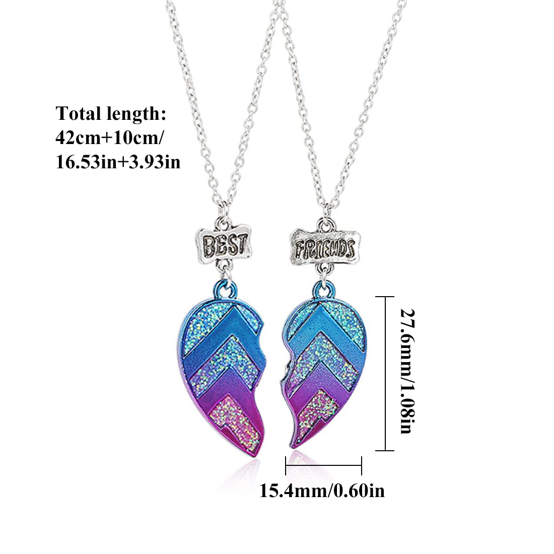 Vriendschap Ketting voor 4, 4 Pcs Beste Vriend Kettingen BFF Ketting voor 4 Meisjes Matching Vier Bladklaver Hanger Zuster Ketting voor Vrouwen Graduatie Verjaardag Kerstgeschenken (zilverkleurig