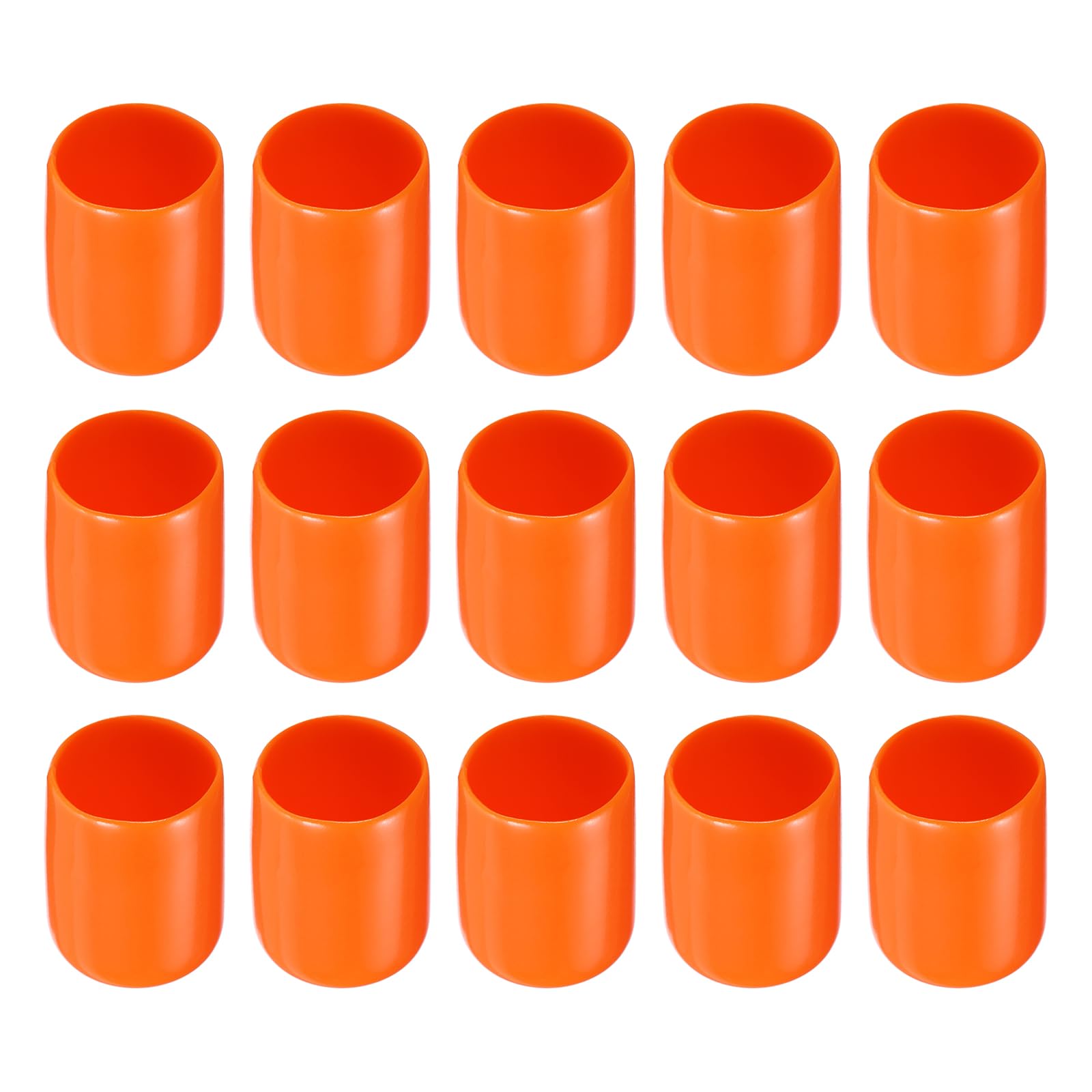 Rebower 20 Pack Screw Thread Protector Cover Rubber End Caps, [for Screw, Bolt, Rod End Cap] - 9/16"(15mm) ID/Orange