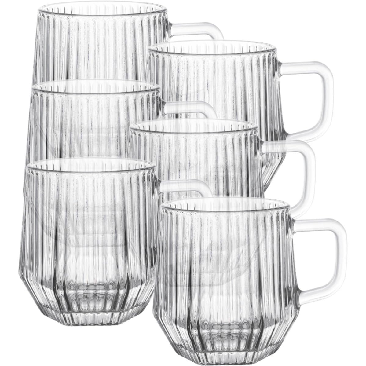 Tasses à lait en verre transparent avec poignées isolantes contre les brûlures de café