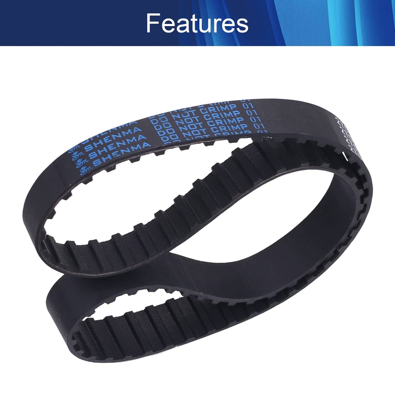 Wenheww 1Pc 270L Timing Belt, 72 Teeth, 686mm/27.01" Length x 20mm/0.79" Width x 9.525mm/0.375" Pitch, Industrial Rubber Geared Cogged Belt, for 3D Printers, Manufacturing Machinery, Black
