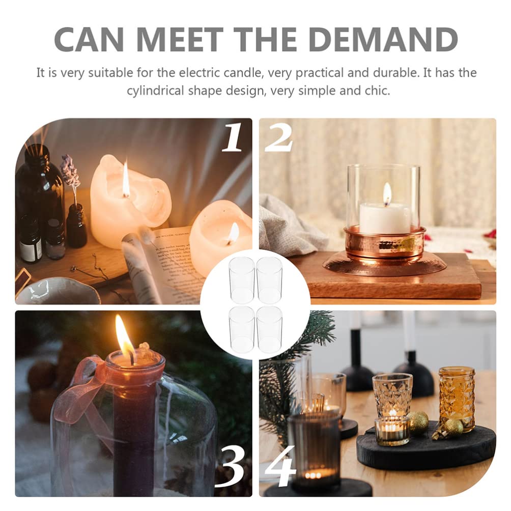 Garneck Portavelas de Vidrio de Borosilicato Transparente, Funda Cilíndrica para Velas, 2 Piezas, Diseño Elegante y Simple para Decoración en Bodas y Hogar
