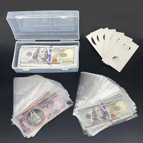 Smatagee Plastic Money Sleeves Holder [200 Pack]