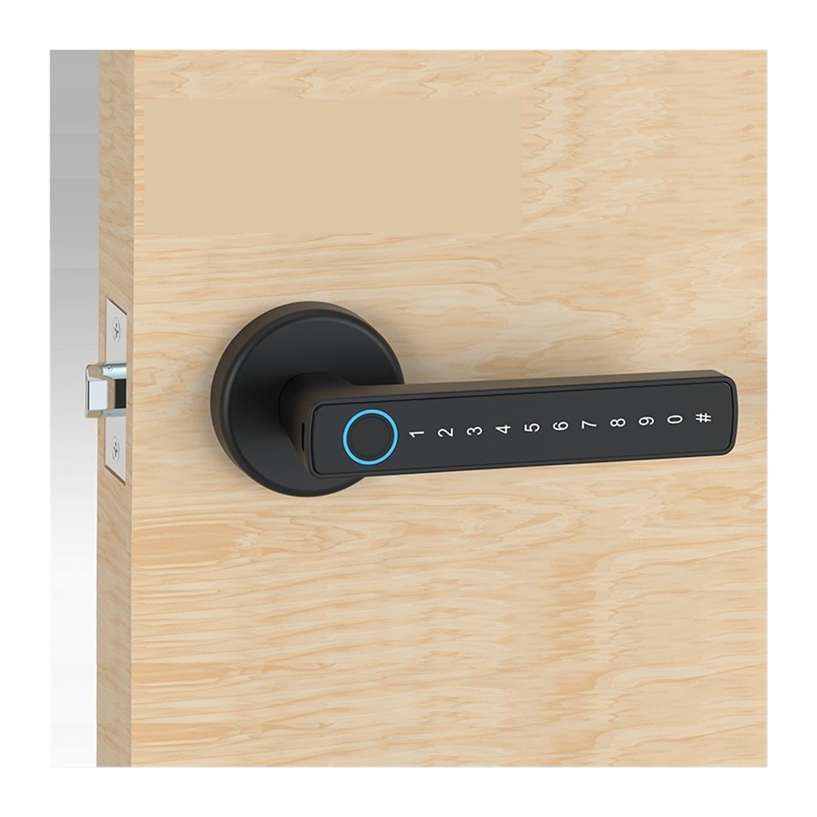 Serrure Intelligente, Bouton de porte rotatif en métal avec clé for chambre à coucher, salon, salle de bain(Silver)
