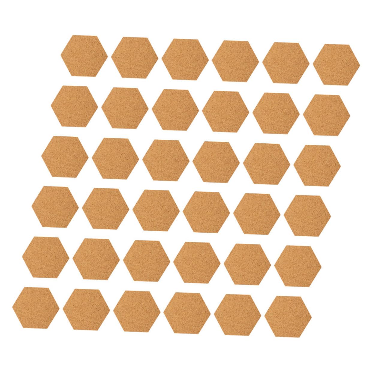 Hohopeti Dalles Hexagonales Autocollantes en Liège 2 Mm pour Loisirs Créatifs et Décoration Intérieure, 120 Pièces, Support Adhésif Simple Face, Sous-verres et Tableau Mural, Usage Maison