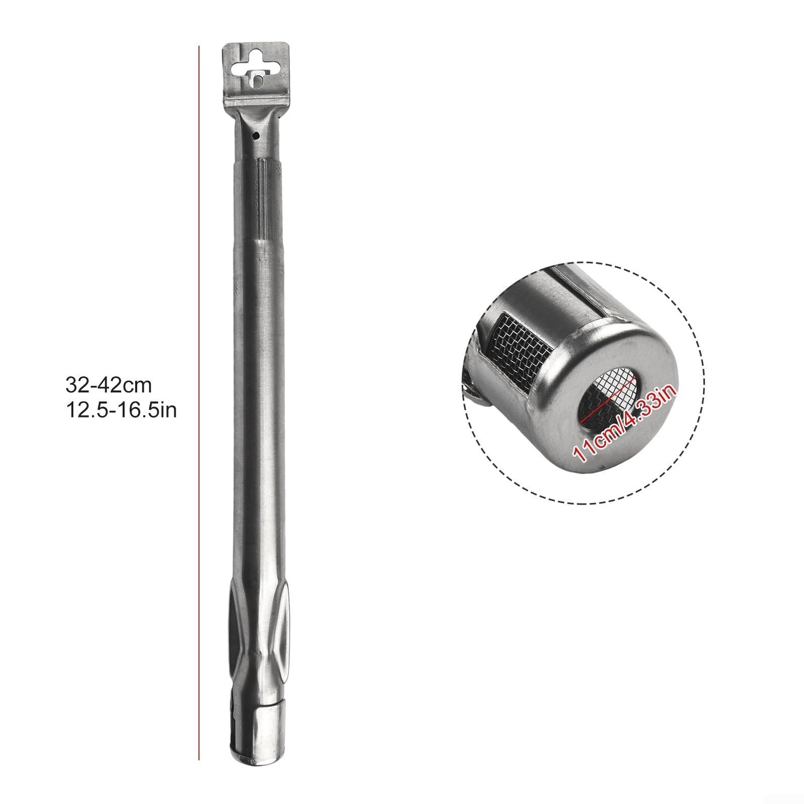 4Er Set Gasgrill Ersatzbrenner Verstellbar 35-42cm Mit 11Mm Lochdurchmesser BBQ Outdoor Barbecue Garten Gleichmaessige Hitzeverteilung Inkl Befestigungsmaterial