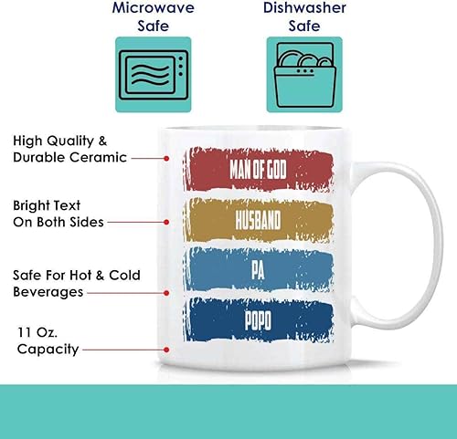 Miniatura 7 de Funny Gift Christian Gifts for Man Of God Husband, Father's Day Present for Pa Popo - Prayers Quote on 11 Oz White Ceramic Coffee Mug