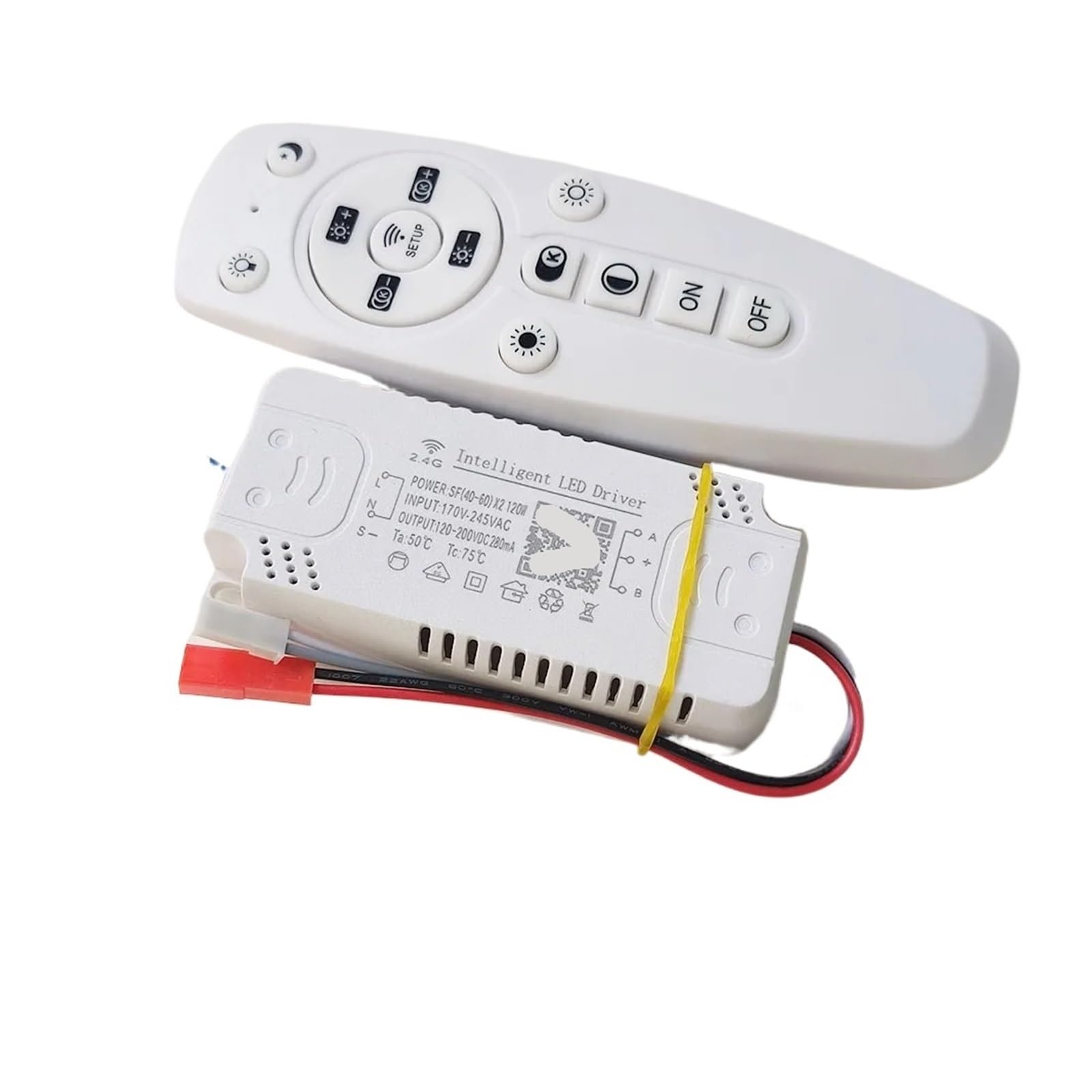 WYUYIW 1 Pcs 2.4G Intelligent LED Driver Remote Control APP Dimming and Color Changing Transformer Suitable for LED Light Strip Chandelier (20-40-60-80W) X2 (Color : 20-40W x2, Size : 170-245V)