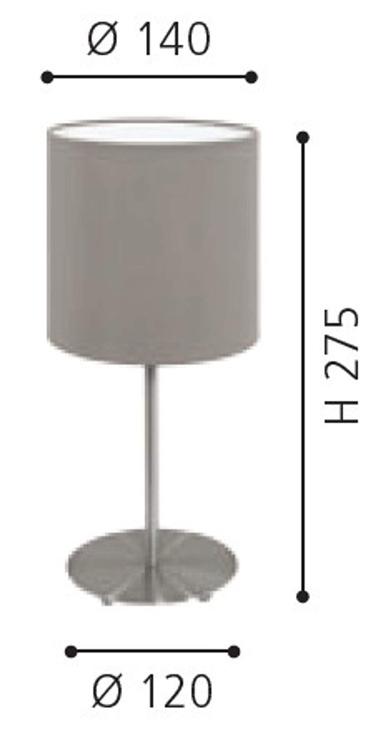 Eglo Bedside lamp Pasteri, Side Table Light Made of matt Nickel Steel and Taupe Fabric, Living Room Lighting with Switch - Image 4