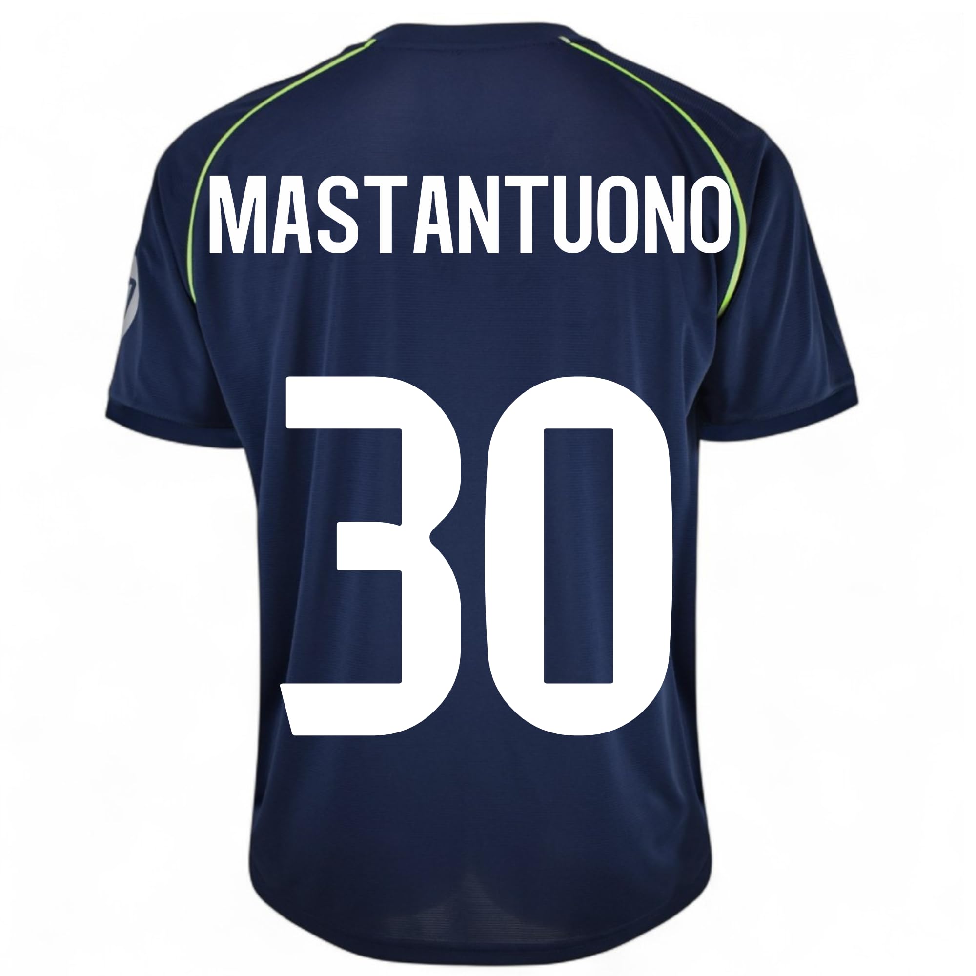 Genérico R.Madrid- Segunda Equipación 25/26 MASTANTUONO | Azul Marino con Detalles Lima | Tejido Transpirable | Ajuste Deportivo | Ideal para Fans