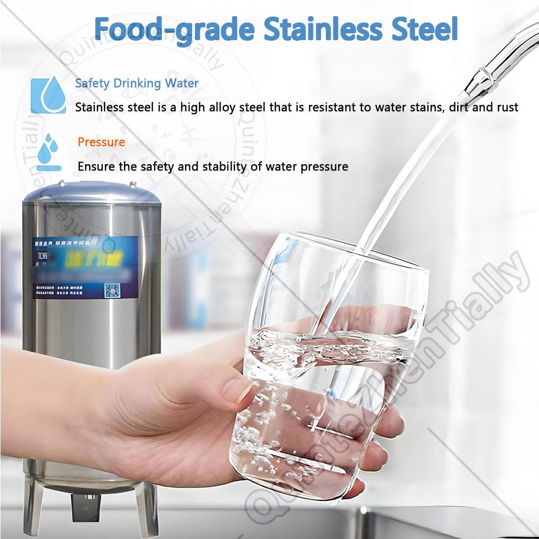 60/100/160/200 L Serbatoio Pressione Acciaio Inossidabile,Pompa Pozzo Sistemi Pressurizzati,con Saldatura Senza Giunte,per Uso Domestico & Industriale NoCleaningPort-200L/52gal