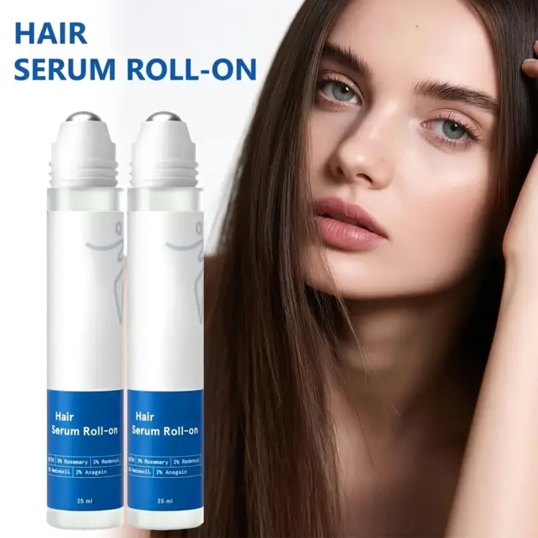 Hair Serum Roll-on, 25ml, Paraben Free, Quick Absorption, Ball Bearing Design, Lightweight